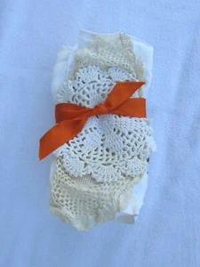 Lot 5 Vintage Doilies Doily Crochet Crocheted Cotton 31843 White Ivory Crochet - Picture 1 of 5