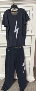 Aviator Nation Kids Charcoal Bolt Tee And Sweatpant Set Size 12 - Picture 1 of 12