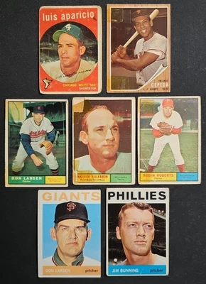 1959 - 1964 Topps HOF Lot (7 Cards: Killebrew Cepeda Aparicio Bunning Roberts) - Image 1 of 3