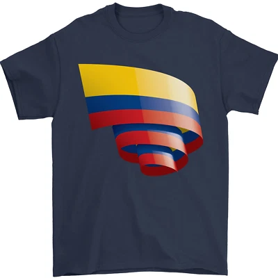 Chicorées Columbia Drapeau Colombien Jour Football T-Shirt 100% en Coton - Photo 1/4