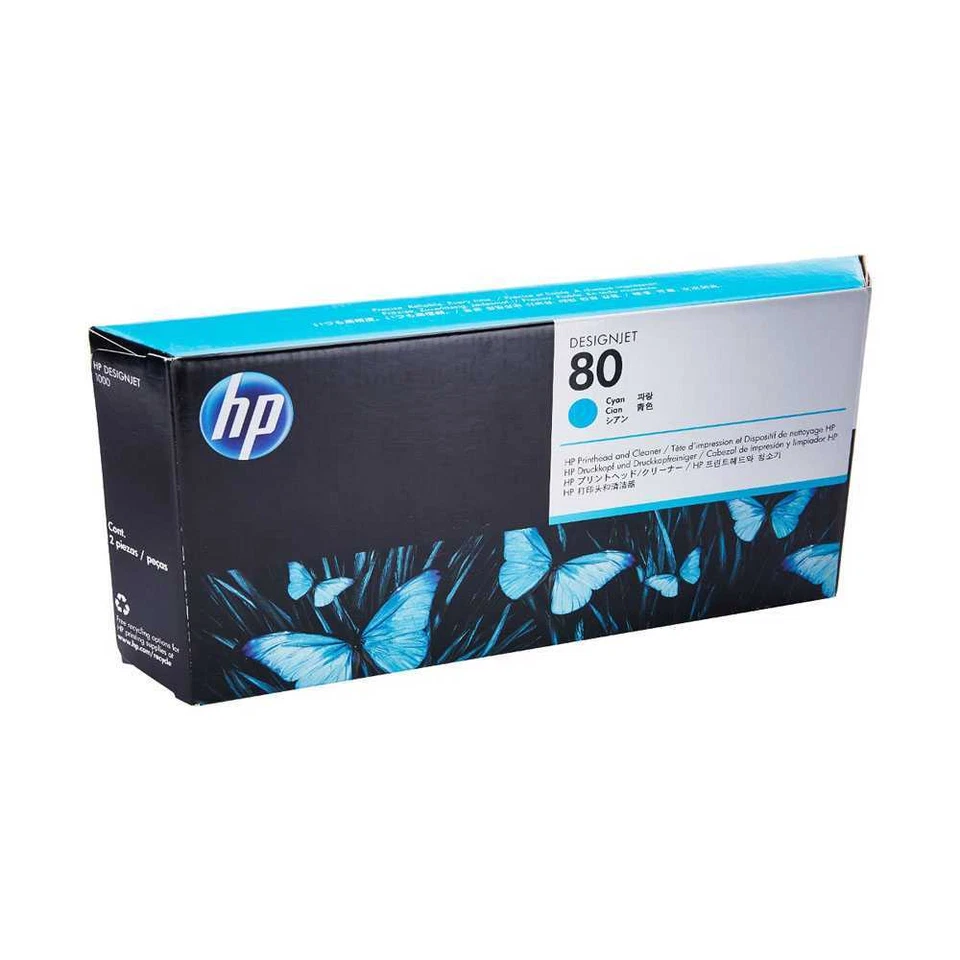 HP Druckkopf + Reiniger Nr. 80, Cyan, C4821A, Designjet 1050 Series OVP - Bild 1 von 1