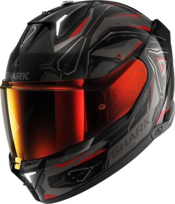 CASCO MOTO INTEGRALE 06 SHARK SKWAL i3 LINIK LUCI LED NERO ROSSO TG M - Image 1 of 4