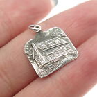 925 Sterling Silver Vintage Cabin in the Wood Minimalist Charm Pendant