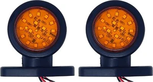 2pc Amber/Red 32-LED Double Face Surface Mount Short Pedestal Fender Truck Light - Picture 1 of 5