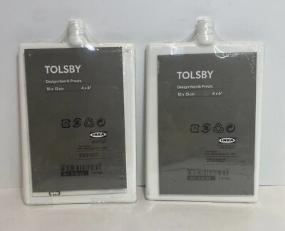 Marco Ikea Tolsby Doble Lado Dos Cuadros Blanco 4x6 Lote 2 NUEVO Henrik Preutz *1H Foto 1 de 3