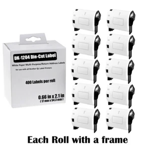 10Rolls 4x2 Large White Paper Multi-purpose Labels DK-1240 for Brother QL-1110NW - Picture 1 of 11
