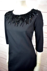 NEUš¤ ANNA's dress affairš¤elegantes Cocktail Etui Kleid echte Federn 40 schwarz - Bild 1 von 10