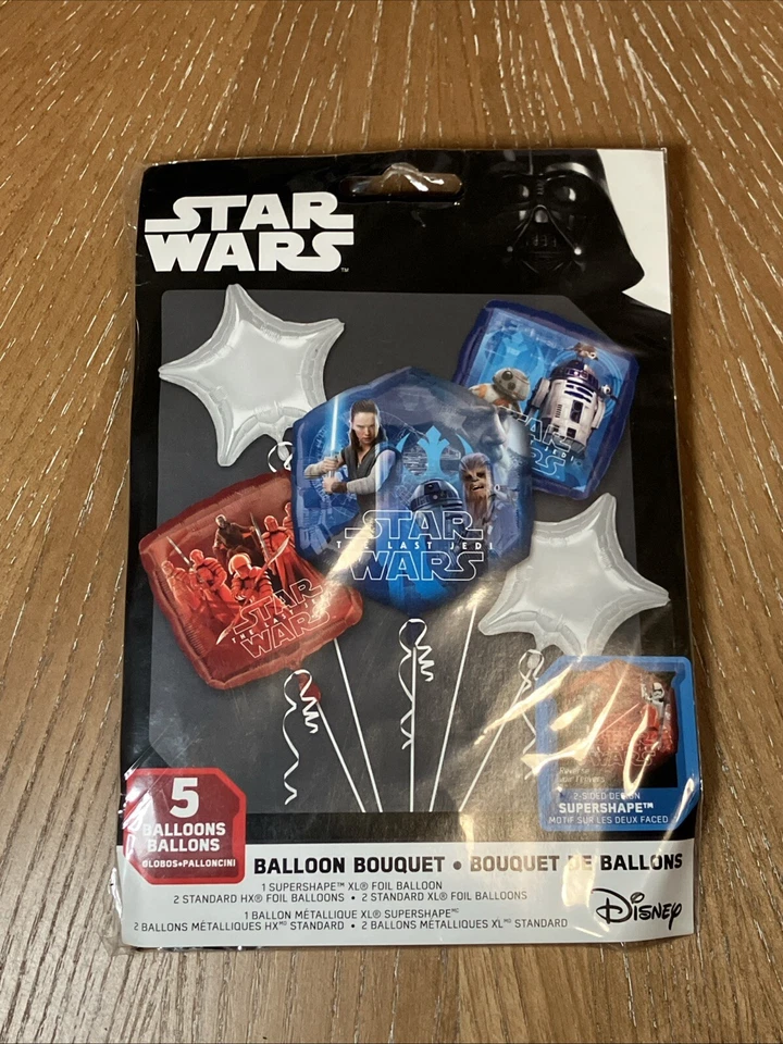 5 PC Anagram Foil Balloon Bouquet Star Wars The Last Jedi