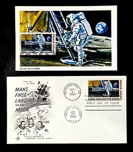 Maxi tarjeta 1969 estampada a mano StampTLC EE. UU. C76 Fuerza Espacial NASA Apolo 11 - Imagen 1 de 5
