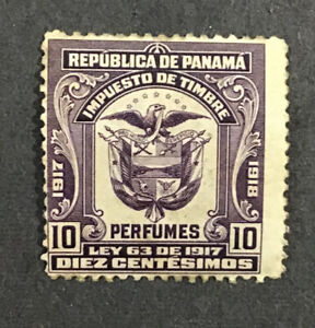 PANAMA 1917 VF MH 10 Centesimos. PERFUME TAX STAMP  (W38)