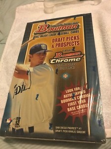 2002 Bowman Draft Pick & Prospects Baseball SEALED Hobby Box (24 packs/7 cards)
