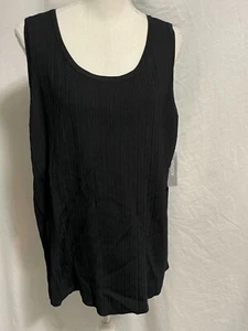NWT Chico's Flat Back Ribbed Tank Sweater, Black, Size 3 - Picture 1 of 4