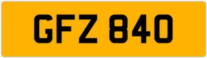 GFZ 840 G 3x3 DATELESS PRIVATE NUMBER PLATE GAZ GAV GEO GUS GUY GRACE GEM GED GS - Picture 1 of 1