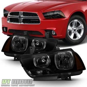 For 2011-2014 Dodge Charger R/T SE SRT8 Black Smoke Halogen Headlights Headlamps - Picture 1 of 8