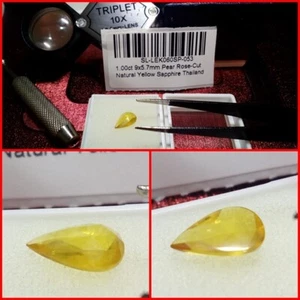 Zafiro natural Amarillo talla Pera 1 Cts. - Imagen 1 de 4