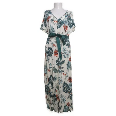 Springfield, Maxikleid, Größe: 42, Weiß/Grün/Mehrfarbig, Viskose, Blumen #lyO - Bild 1 von 4