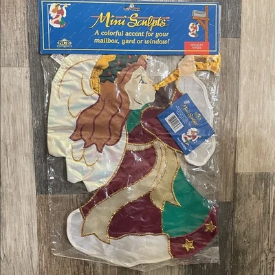 Mini bandera decorativa ángel esculpido vintage 1999. Foto 1 de 4