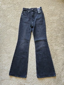 Levis NWOT 70s high flare jeans womens 25 gray - Picture 1 of 11