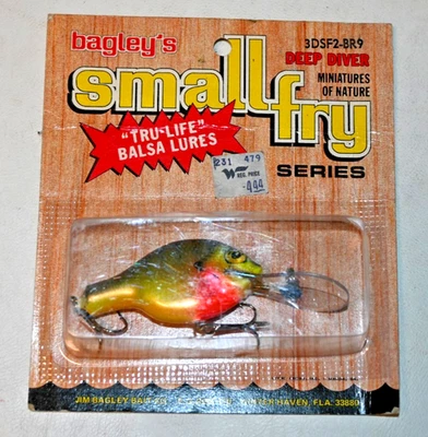 De colección Bagley Small Fry 3DSF2-BR9 Bream Deep Diver en Tarjeta Original Nuevo de Lote Antiguo Foto 1 de 4