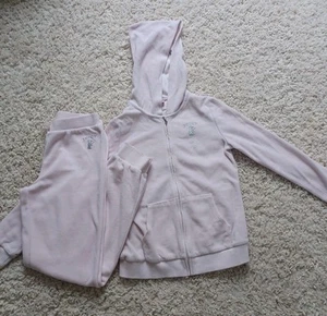 Juicy Couture girls 2pc Zip Up Scrunch Velour Jog Set, Size: M (10/12) - Picture 1 of 5