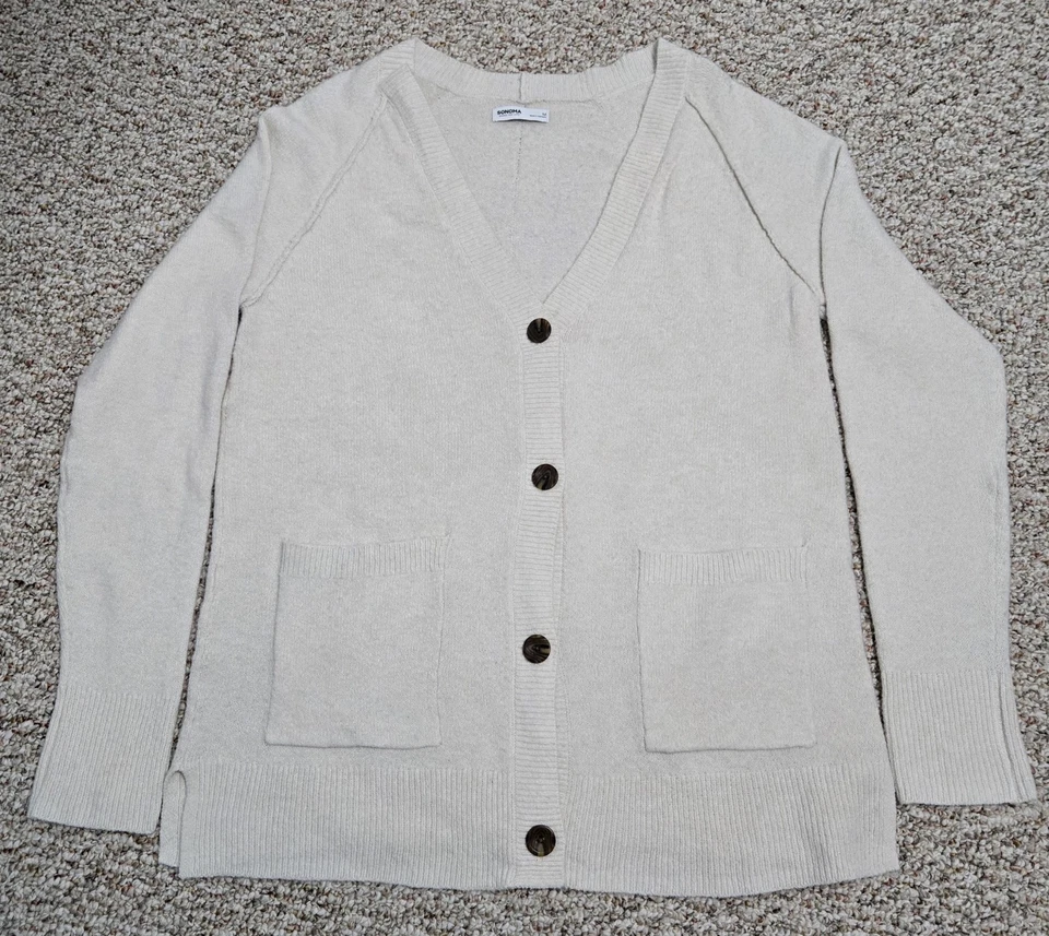 Женский кардиган Sonoma размер средний пуговицы карманы с длинным рукавом  - Изображение 1 из 4
