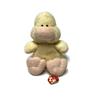 Ty Pluffies Puddles Yellow Duck Plush 10" Stuffed Beanbag 2002 TyLux - Picture 1 of 9