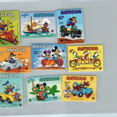 x9 1979 Микки Антигуа Disney мыши мультфильм Дональд транспорта марки утка C12 - Изображение 1 из 3