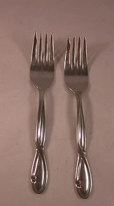 2 Farberware Trieste Salad Dessert Forks Stainless - Picture 1 of 1