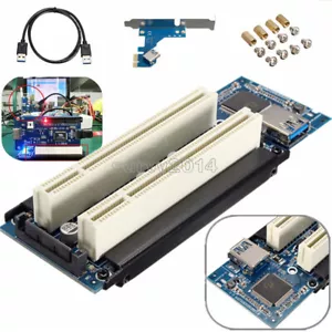 PCI-E Express X1 auf Dual PCI Riser Erweiterungsadapterkarte mit USB 3.0 Kabel - Bild 1 von 4