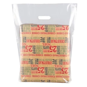 "Bolsas de transporte con mango de parche de plástico transparente bolsa de compras para tela de 15"" x 18"" x 3" - Imagen 1 de 7