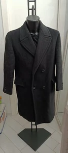 CARAMIA cappotto in pura lana uomo man Tg L nero XYR288L - Picture 1 of 8