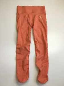 GYMSHARK Womens sz XS Orange Zip Pocket Ruching Butt Enhancer Activewear Legging - Picture 1 of 13