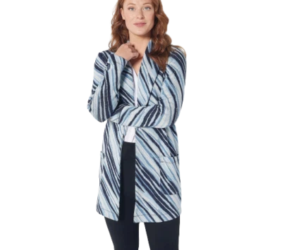 Cárdigan Suéter Dennis Basso Jacquard en Azul Índigo Elige Talla A457433 Foto 1 de 2