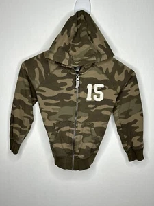 Carters Camouflage Hoodie Boys Size 5 Green Full Zip Long Sleeve Layering - Picture 1 of 4