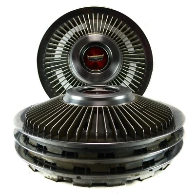 Juego de 4 tapacubos Ford Galaxie Fairlane 1969 1970 cubierta de rueda roja negra cromada acanalada  Foto 1 de 4