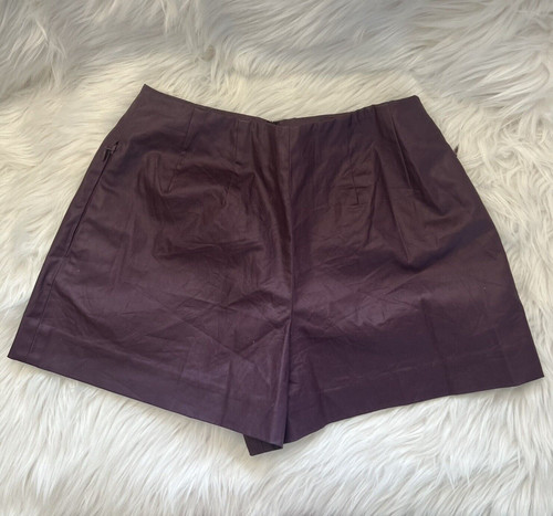 Pantaloncini Kate Spade sabato donna a vita alta prugna viola rivestiti taglia 00