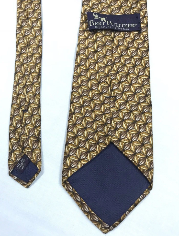 Corbata BERT PULITZER 100% Seda Ámbar Marrón EE. UU. 57" Foto 1 de 3