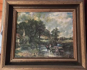 Oil Paint Print of The Hay Wain 1821 Painting Beautiful Rare Art John Constable - Picture 1 of 2