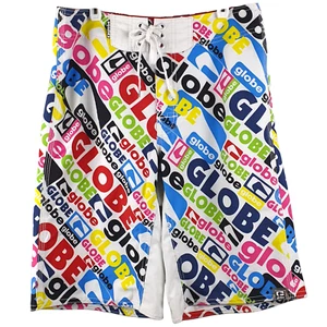 GLOBE Mens Neo Fly Board Short Surf Beach Boardies White Multi Teens Size 30 Vg - Picture 1 of 11