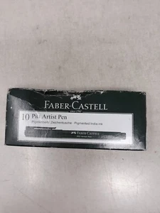 Faber-Castell Pitt Artist Pen Black India Ink - Box of 10 Pens - Picture 1 of 6