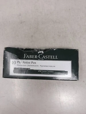 Faber-Castell Pitt Artist Pen Black India Ink - Box of 10 Pens - Image 1 of 4