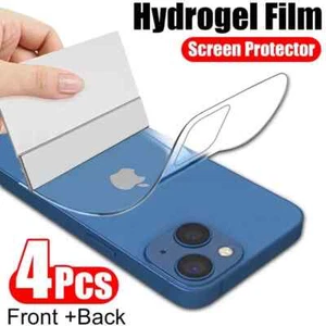4Pcs Protector De Pantalla Película Hidrogel For iPhone X 12 13 14 15 16 Pro MAX - Picture 1 of 12