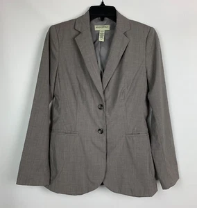 Banana Republic Blazer Jacket Gray Wool Blend Collared Button Pockets Lined Sz 2 - Picture 1 of 8