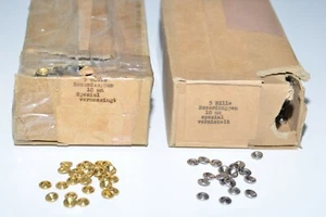 100x Rekordkappe Ø10mm für einteilige Niete oder Zweispitzniete, Nickel Messing - Picture 1 of 11