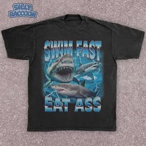 Camiseta Gráfica Tiburón Sarcástico, Humor Adulto Unisex, Camisa Algodón Meme Irónico - Imagen 1 de 14