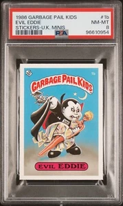 1986 Garbage Pail Kids OS1 Series 1 UK Mini Evil Eddie 1b Card PSA 8 NM-MT GPK - Picture 1 of 2