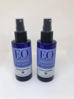 Lote de 2 aceites esenciales EO desodorante orgánico en spray lavanda francesa 4 oz. ea. NUEVO Foto 1 de 4