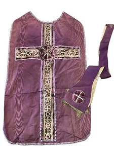 Juego de casullas y estolas católicas vintage Emkay Muench Kreuzer hecho en Canadá - Imagen 1 de 8