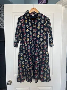 SEASALT Cornwall WOOD RUSH Patterned COLLARED DRESS Size UK 10 12 - Picture 1 of 6