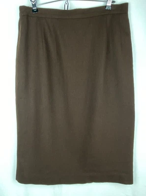 NWT Vtg Worthington Skirt Womens 12 TALL Brown 100% Wool Pencil Classic Retro - Image 1 of 4